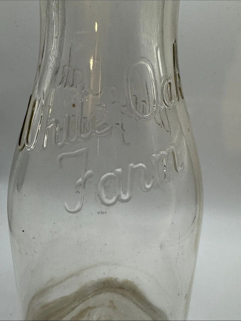 Vintage Clear “White Oak Farm” Glass Milk Bottle - Picture 4 of 9